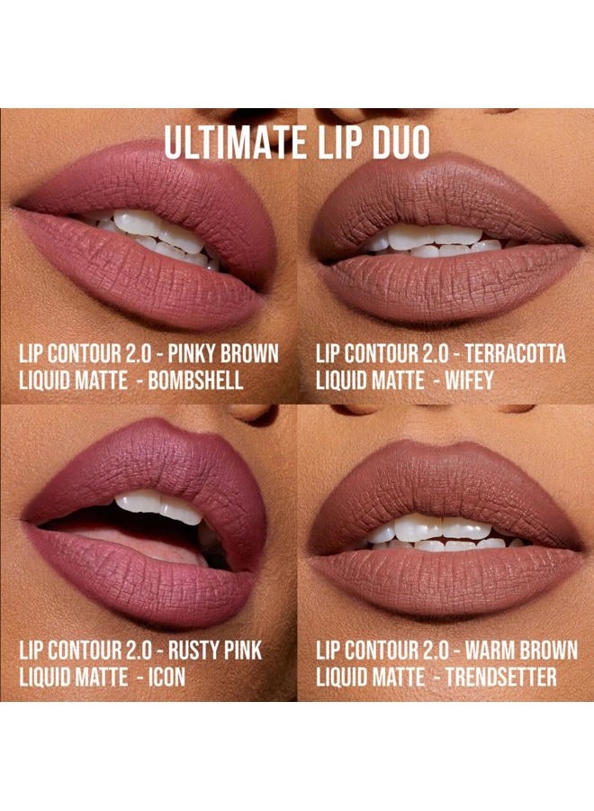 HUDA BEAUTY Lip Contour 2.0 Automatic Matte Lip Pencil Terracotta - Image 3