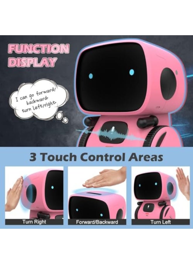 Smart Robot Toy for Kids Boys and Girls Interactive Toys with Voice Control, Touch Sensor, Teacher and Smart Companion with Singing, Dancing and Repeating Features Ideal for Kids Ages 3 and Up (Pink) - Image 4