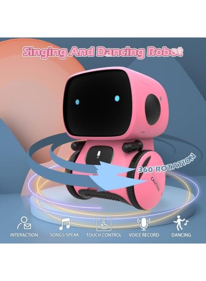 Smart Robot Toy for Kids Boys and Girls Interactive Toys with Voice Control, Touch Sensor, Teacher and Smart Companion with Singing, Dancing and Repeating Features Ideal for Kids Ages 3 and Up (Pink) - Image 3
