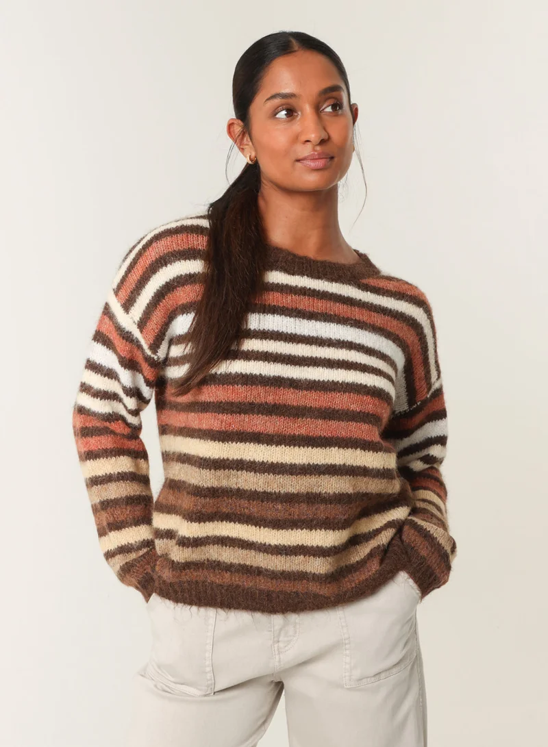 بلو فانيلا كنزة ملونة مخططة