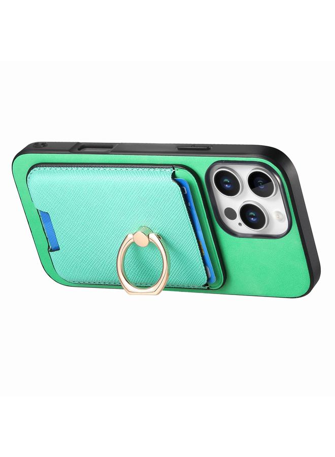 S-TOP Case For iPhone 15 Pro Retro Cross Leather Card Bag MagSafe Phone Case - Image 4