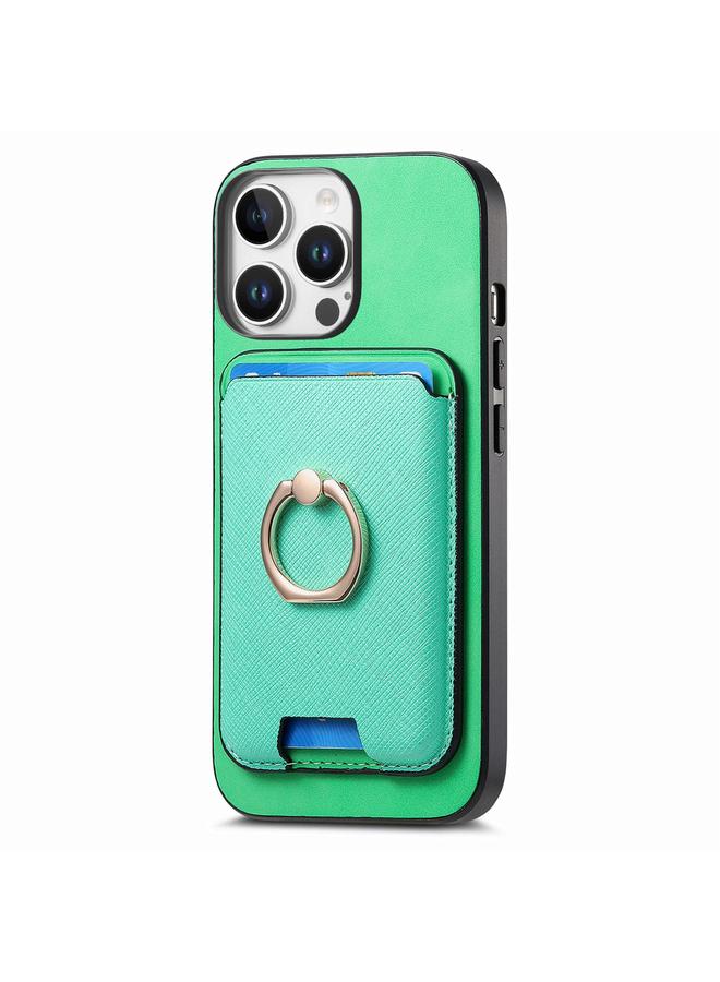 S-TOP Case For iPhone 15 Pro Retro Cross Leather Card Bag MagSafe Phone Case - Image 2