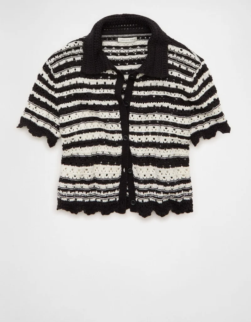 American Eagle  AE Button-Up Sweater Polo for Women | Best Price UAE
