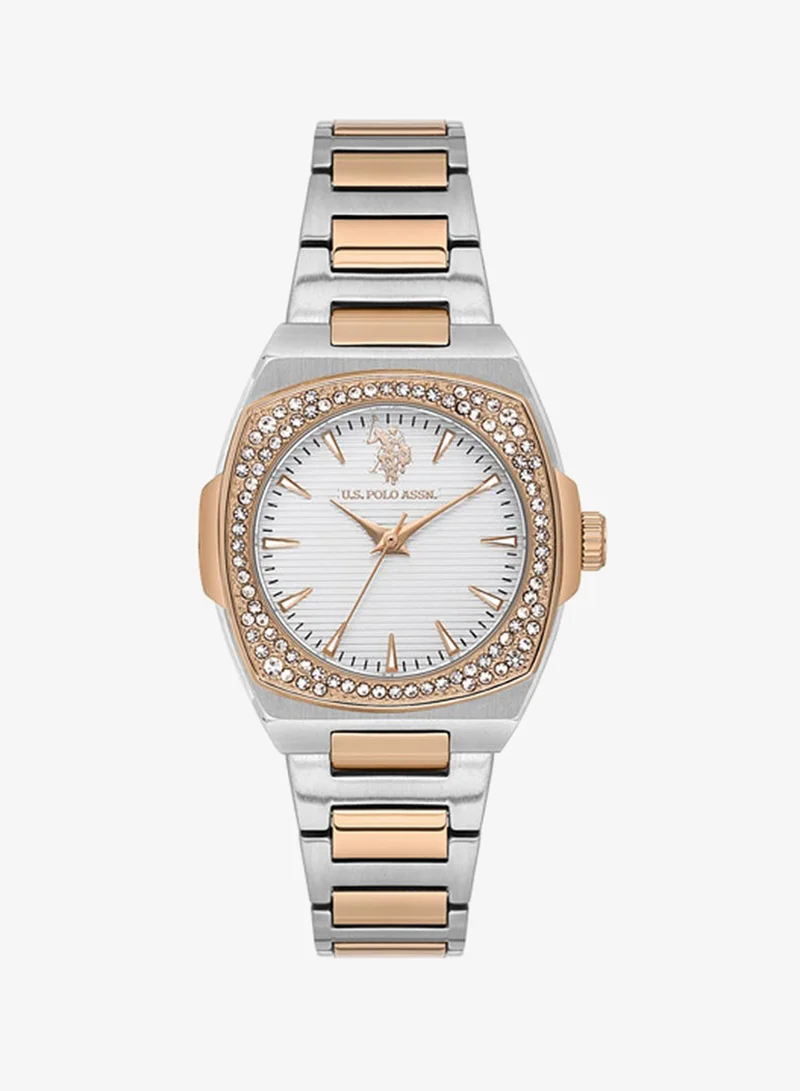U.S. Polo Assn. Stile Stainless Steel Bracelet Quartz Analog Watch for Women, 32mm
