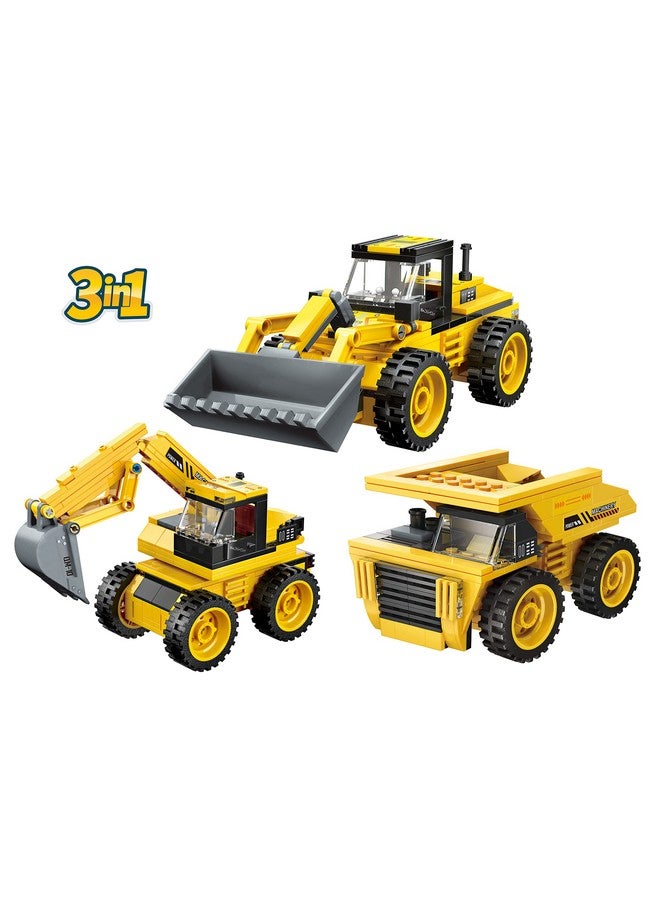 Apostrophe Games 3 in 1 Construction Team Building Block Set (203 Pieces) Build a Loader, Dump Truck or Excavator, for Kids and Adults - Image 3