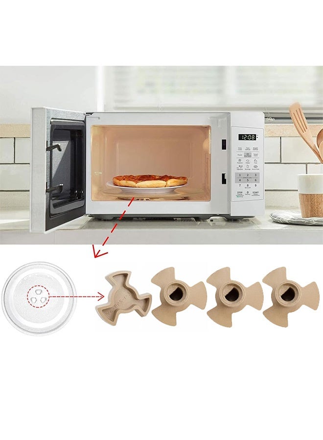 جمورو 4 قطع من وصلات محرك القرص الدوار للميكروويف، دليل أسطوانة القرص الدوار لفرن الميكروويف، دعامة محرك صينية زجاجية، وصلة بديلة - Image 1