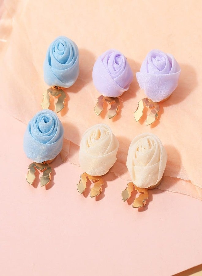 Dtja Fabric Flower Cufflinks for Women Elegant Shirt Sleeve Buttons Cover for Clothing Decorative Pins Fashion Wedding Festival Holiday Cuff Link Jewelry (Beige) - Image 5