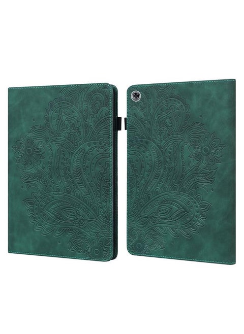 Case For Huawei MediaPad M5 lite 10.1 Peacock Embossed Pattern TPU + PU Horizontal Flip Leather Case with Holder & Card Slots & Wallet & Sleep / Wake-up Function
