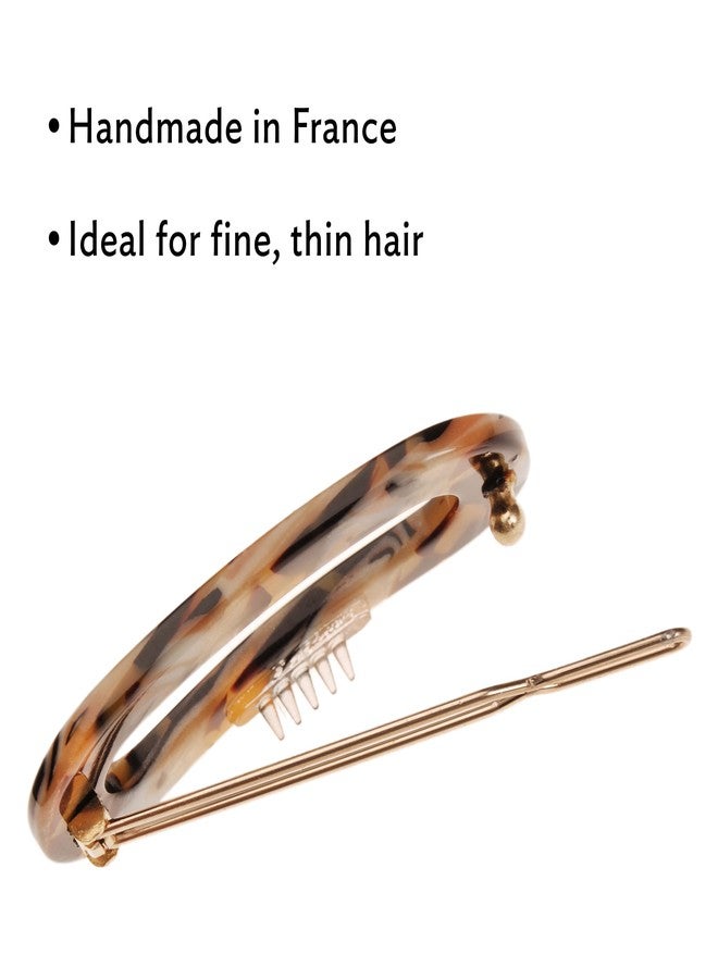 France Luxe Small Clip for Thin Hair, Mini Oval Hair Barrette for Women, Lasco Brown, Gentle Hold, Damage-Free and Comfortable All-Day Wear | France Luxe - Image 3