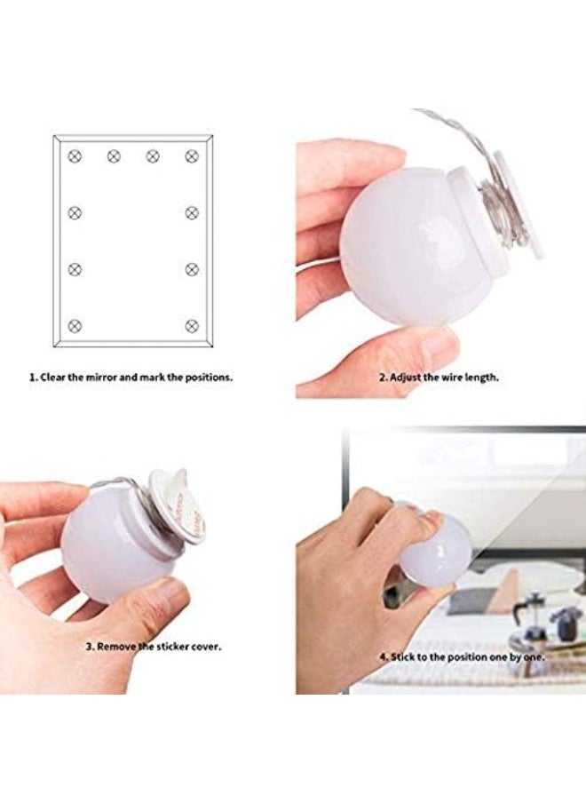 Rubik - Mirror Lights, Hollywood Style LED Vanity Mirror Lights Kit with 10 Dimmable Light Bulbs, Lighting Fixture Strip for Makeup Vanity Table Set in Dressing Room (Mirror Not Include) - Image 1