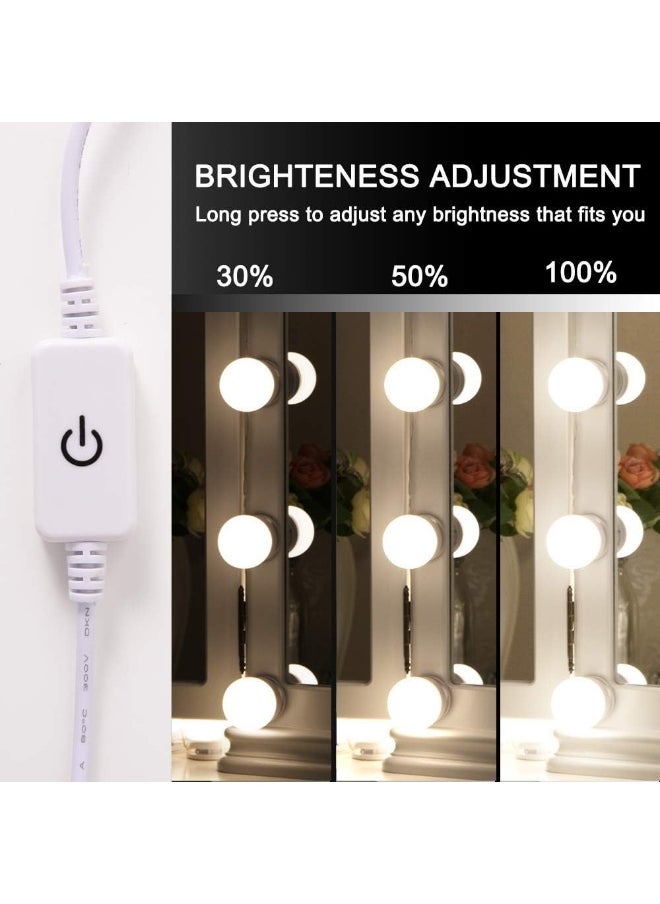 Rubik - Mirror Lights, Hollywood Style LED Vanity Mirror Lights Kit with 10 Dimmable Light Bulbs, Lighting Fixture Strip for Makeup Vanity Table Set in Dressing Room (Mirror Not Include) - Image 1