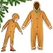 Geyoga Gingerbread Man Costume for Kids Home Clothing Christmas Gingerbread Outfit Bodysuit Hooded UnisexClassic34 Years - Image 2