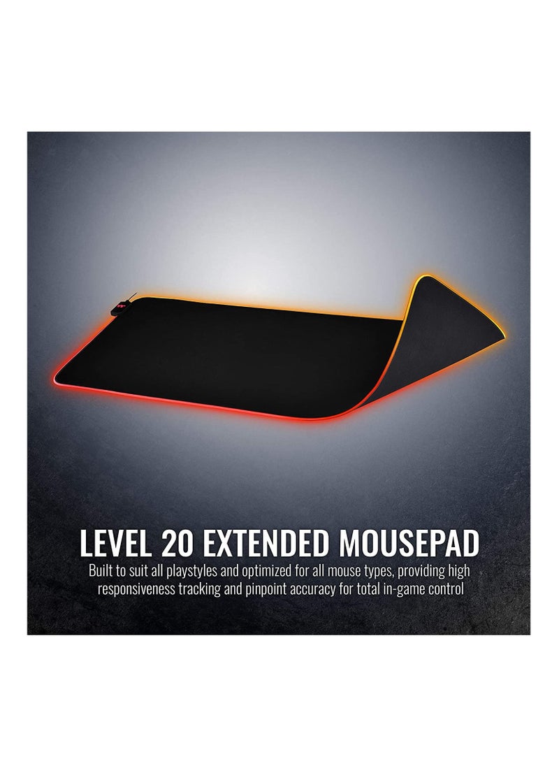 Thermaltake - Thermaltake Level 20 RGB 16.8 Million RGB Color Software Enabled (TT RGB Plus / iTake / Alexa / Razer Chroma) Splash-Proof / Anti-Slip Rubber Base 900mm x 400mm Gaming Mouse Pad GMP-LVT-RGBSXS-01 - Image 1