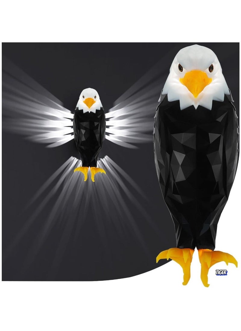 JAJEEK Bald Eagle Wall Light – American Eagle Night Light with Remote Control, Magnetic Wall Mounted Lamp for Bedroom, Living Room & Hallway, Battery Operated, Removable Charging Eagle Light - Image 1