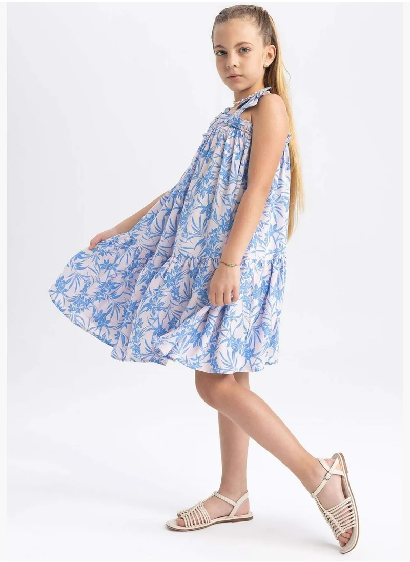 ديفاكتو Strappy Floral Print Mini Dress