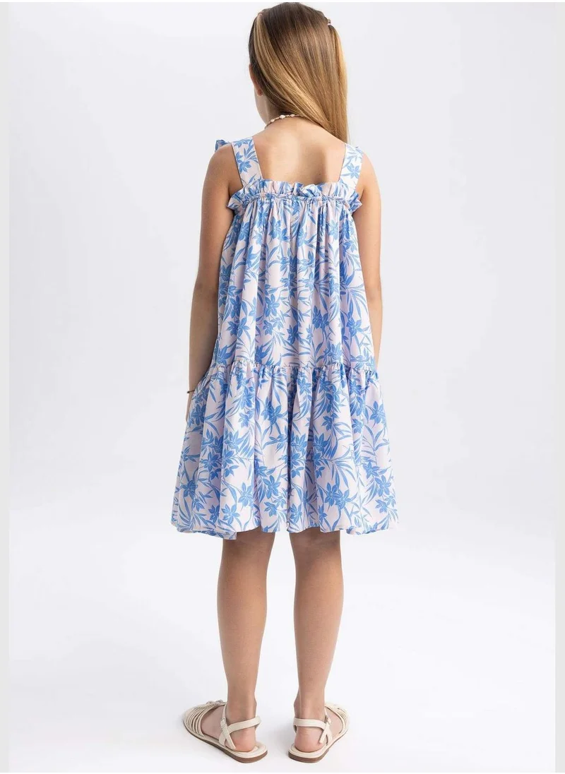 ديفاكتو Strappy Floral Print Mini Dress