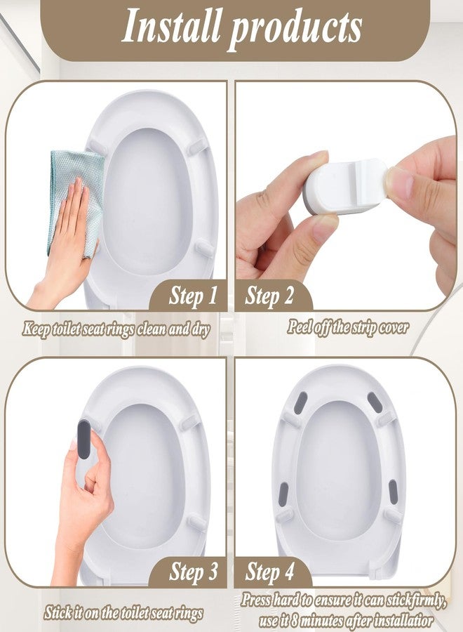 BEIVOBY 4 Piece Deluxe Universal Toilet Seat Bumper Kit, Refined Bidet Toilet Seat Bumpers with Durable Self-Adhesive - Image 2