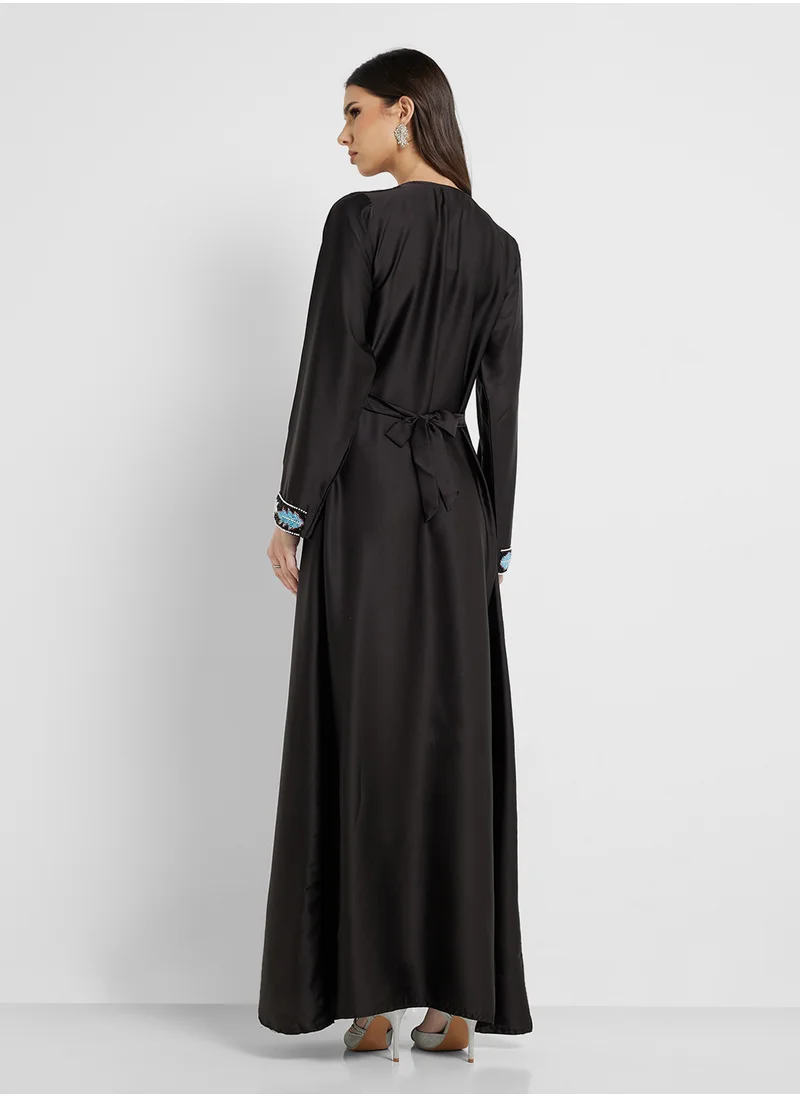 ارابيان كلوزيت Embellished Belted Jalabiya