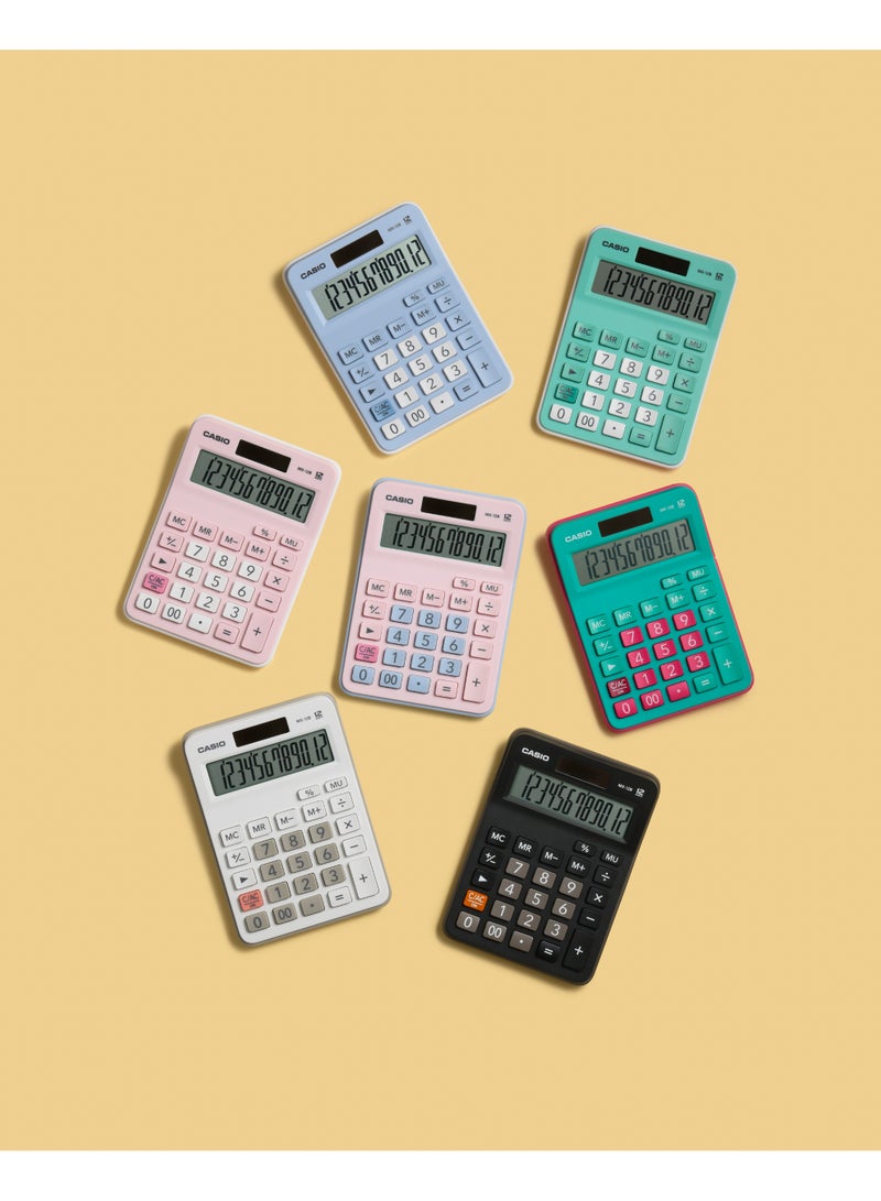 Casio MX-12B 12-Digit Desktop Calculator with Large Display, Dual Power, Tax Calculation & Professional Business Functions black