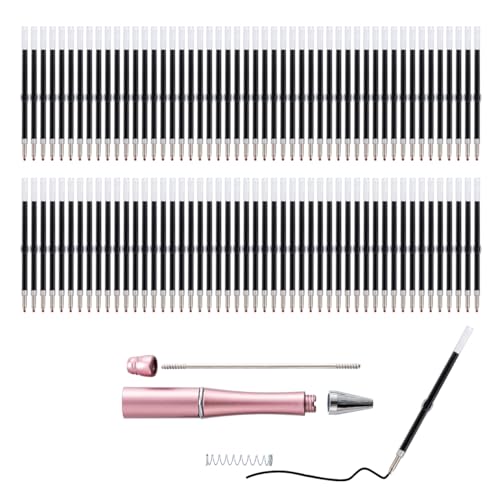 PASISIBICK 100 Pieces Plastic Beadable Pen Refills, 2.44 inch/6.2 cm Black Ink Smooth Writing Pen Refills for Bead Pens DIY PPL Gift(Pack of 100) - Image 5