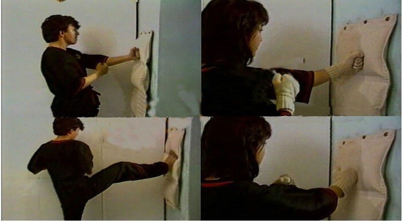 Zooboo Wing Chun Kung Fu Wall Bag Kick Boxing Striking Canvas Punch Bag 3 Section - Image 2