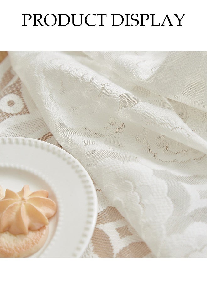 DUNISO Lace Tablecloth, Square Household Table Mat, Dust Proof Coffee Table Cover Cloth, Heat Resistant And Wear Resistant, Suitable For Dining Tables, Desks, Dressing Tables, Counters, Coffee Tables, 90 * 90cm - Image 5