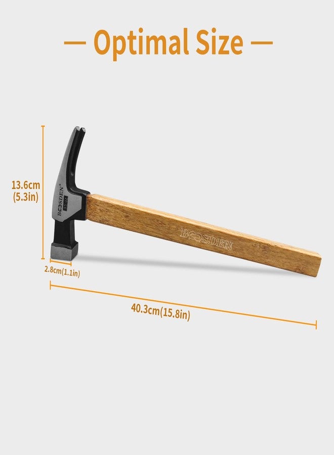 BOOSDEN 15 oz Claw Hammer, German Style with Wooden Handle, Steel Head, Magnetic Nail Holder, Bamboo Handle with Scale for Home Repair, DIY, Woodwork - Image 2