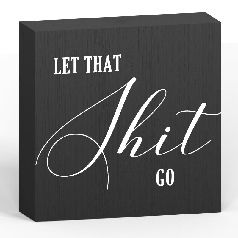 ENGVZ Funny Bathroom Decor Bathroom Signs Black Desk Decor Wood Box Sign Humor Bathroom Shelf Decor Restroom Sign Half Bathroom Decor Farmhouse Toilet Sign Guest Bathroom Decor for Home Tabletop Countertop - Image 1