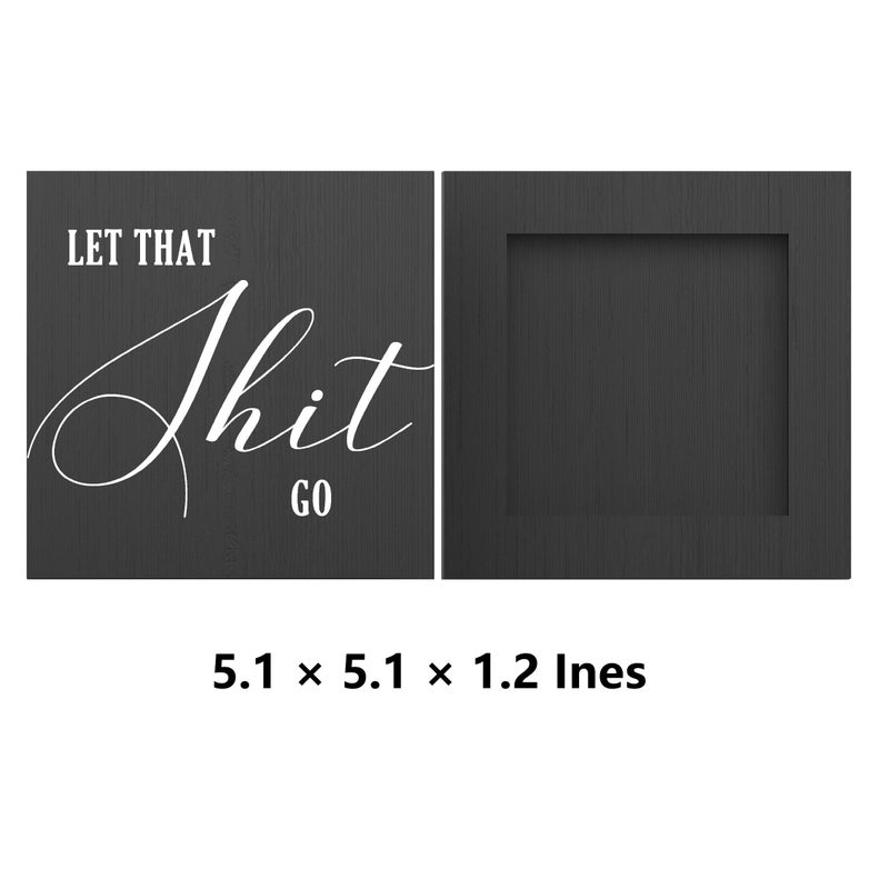 ENGVZ Funny Bathroom Decor Bathroom Signs Black Desk Decor Wood Box Sign Humor Bathroom Shelf Decor Restroom Sign Half Bathroom Decor Farmhouse Toilet Sign Guest Bathroom Decor for Home Tabletop Countertop - Image 2
