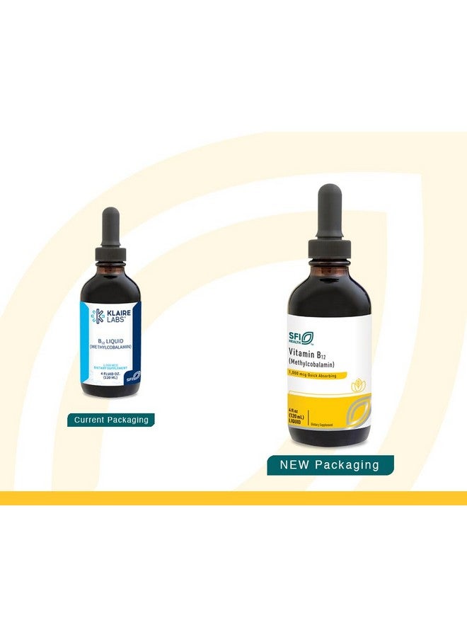 Klaire Labs Klaire Labs SFI Health Vitamin B12 Liquid - Methylcobalamin B12 Drops - Formulated for Superior Absorption - Support Healthy Cognition & Efficient Nutrient Delivery - Vegan (120 Servings, 4 Fl Oz) - Image 1