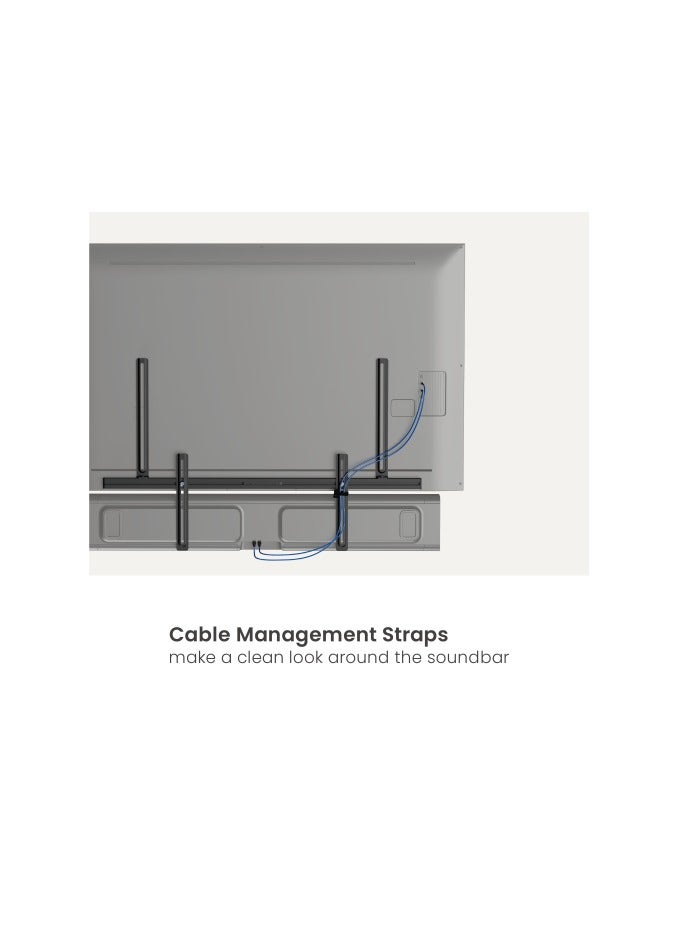 Newstar 91-SB73 Universal Soundbar Bracket for TV up to 700x600 mm – Supports Soundbar Hole Spacing up to 700 mm, 10 kg Capacity, Cable Management, Sleek Black Finish - Image 5