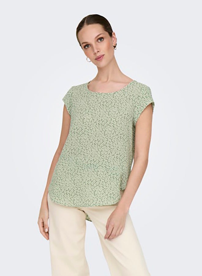 ONLY Womens Vic Shortsleeve AOP Top Woven - Image 5