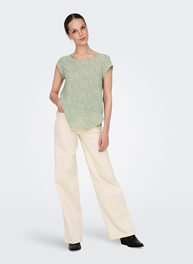 ONLY Womens Vic Shortsleeve AOP Top Woven - Image 3