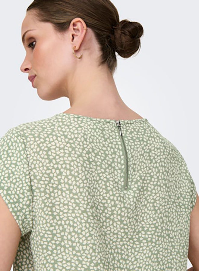 ONLY Womens Vic Shortsleeve AOP Top Woven - Image 2