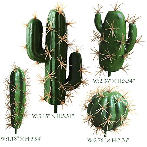 FagusHome Artificial Cactus Decor Faux Cactus Plant Fake Succulents Plants Artificial Cacti 4 Pieces Unpotted Indoor Home Décor Fake Cactus Stems - Image 2