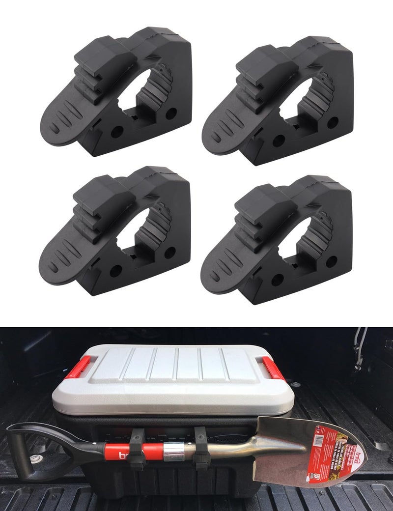ADTOPI Shovel Holder Quick Release Rubber Clamp Mounting Bracket Fits 117 to 137 Diameter Tool Handles for Trucks UTV ATV Offroad 4X4 Parts 4 Pack