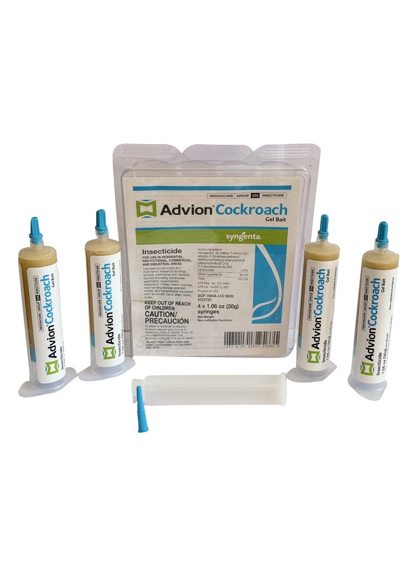 syngenta Advion Cockroach Gel Bait. Cockroach Killer Gel. Insecticide Gel. Cockroach remover Gel.4 Tubes 4x30g 