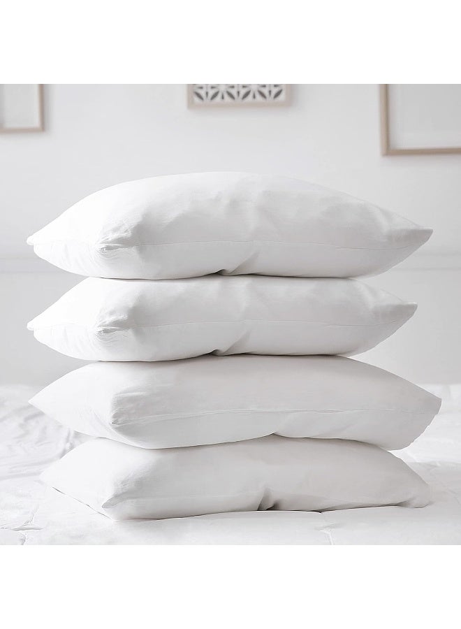 Coldwind King Pillow Protector, Zippered Pillow Covers 4 Pack, 36" x 20" Hypoallergenic & Breathable & Noiseless Pillow Encasement, White Pillowcase Washable  - Image 1