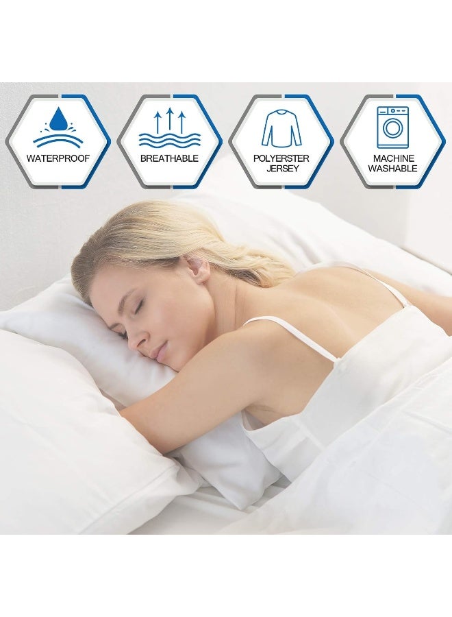 Coldwind King Pillow Protector, Zippered Pillow Covers 4 Pack, 36" x 20" Hypoallergenic & Breathable & Noiseless Pillow Encasement, White Pillowcase Washable  - Image 5