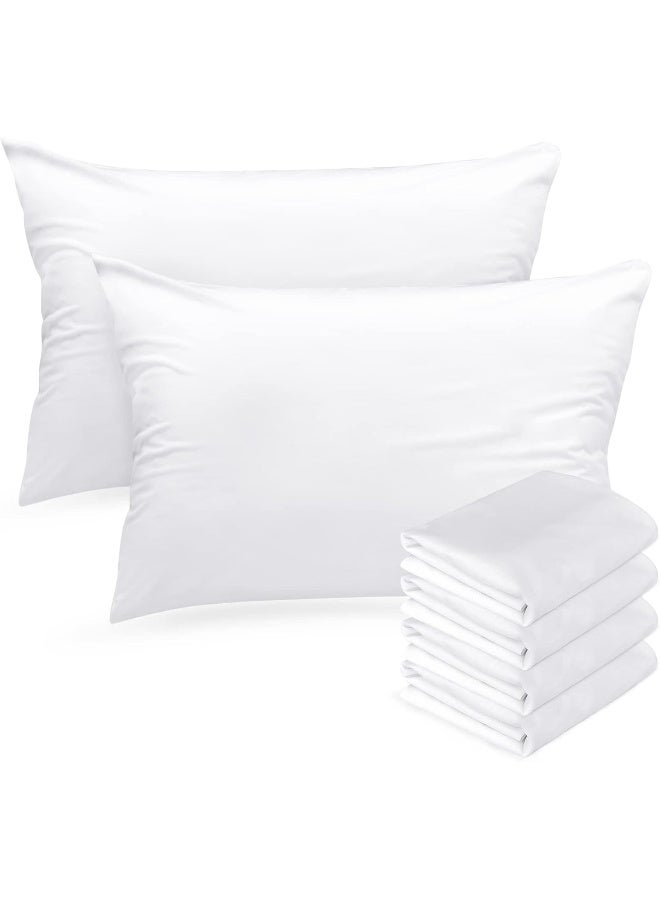 Coldwind King Pillow Protector, Zippered Pillow Covers 4 Pack, 36" x 20" Hypoallergenic & Breathable & Noiseless Pillow Encasement, White Pillowcase Washable  - Image 4