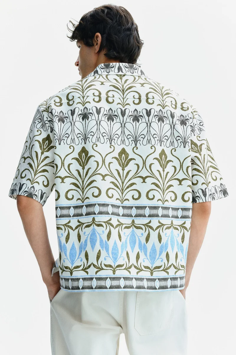 H&M  Relaxed Fit Patterned resort shirt for Men | Best Price UAE
