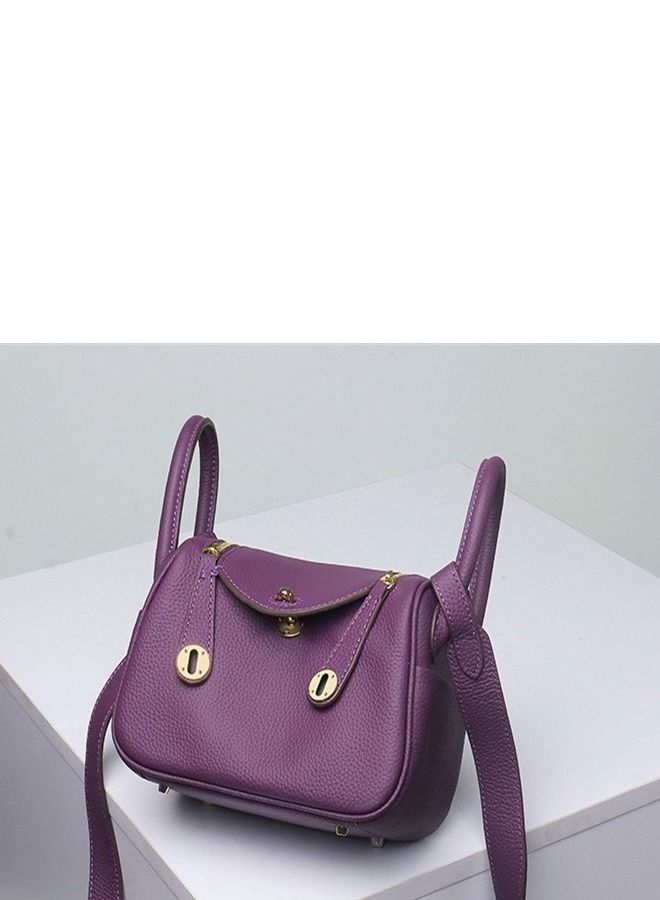 Loquat Leather One-Shoulder Portable Pillow Bag Purple  - Image 2
