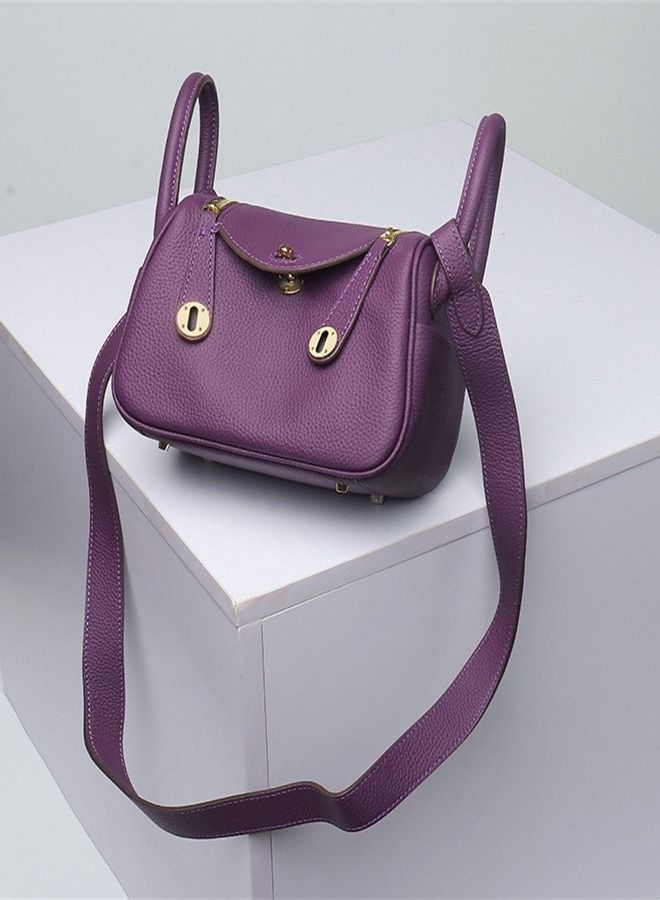 Loquat Leather One-Shoulder Portable Pillow Bag Purple  - Image 1