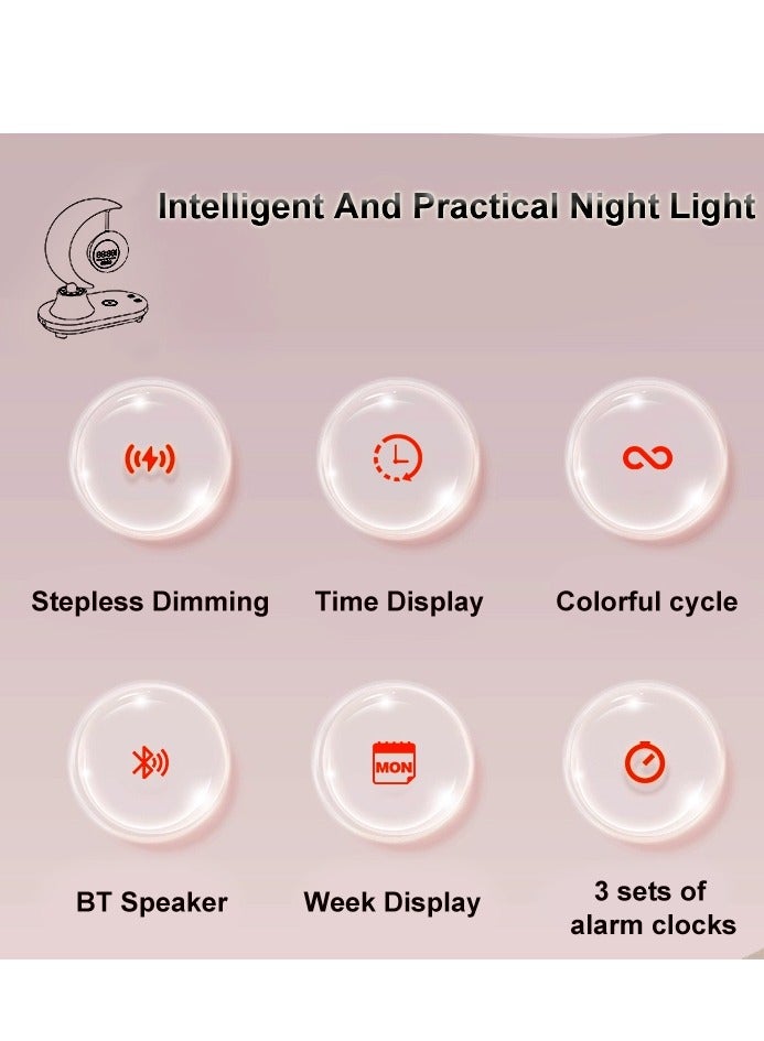 ELTRAZONE Basic Model Bluetooth Moon Audio Atmosphere Light Infinitely Dimmable With Clock Display - Image 5