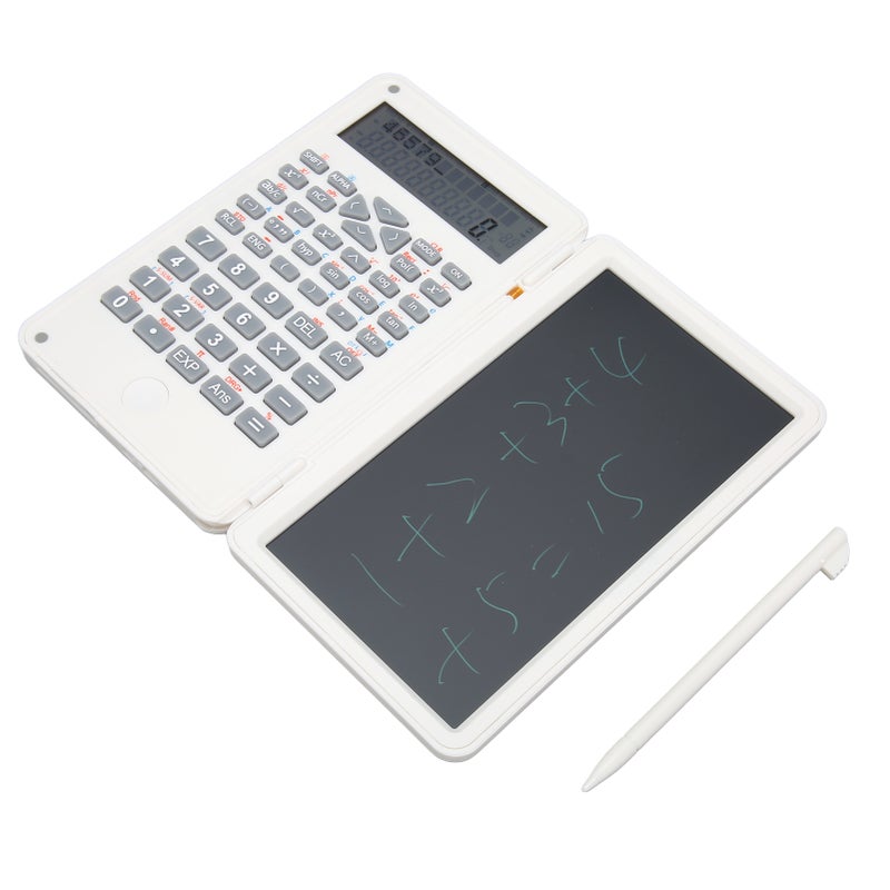 Calculator with Notepad Portable 10 Digits LCD Display Scientific Calculator for School Office Meetings and Family White - Image 5