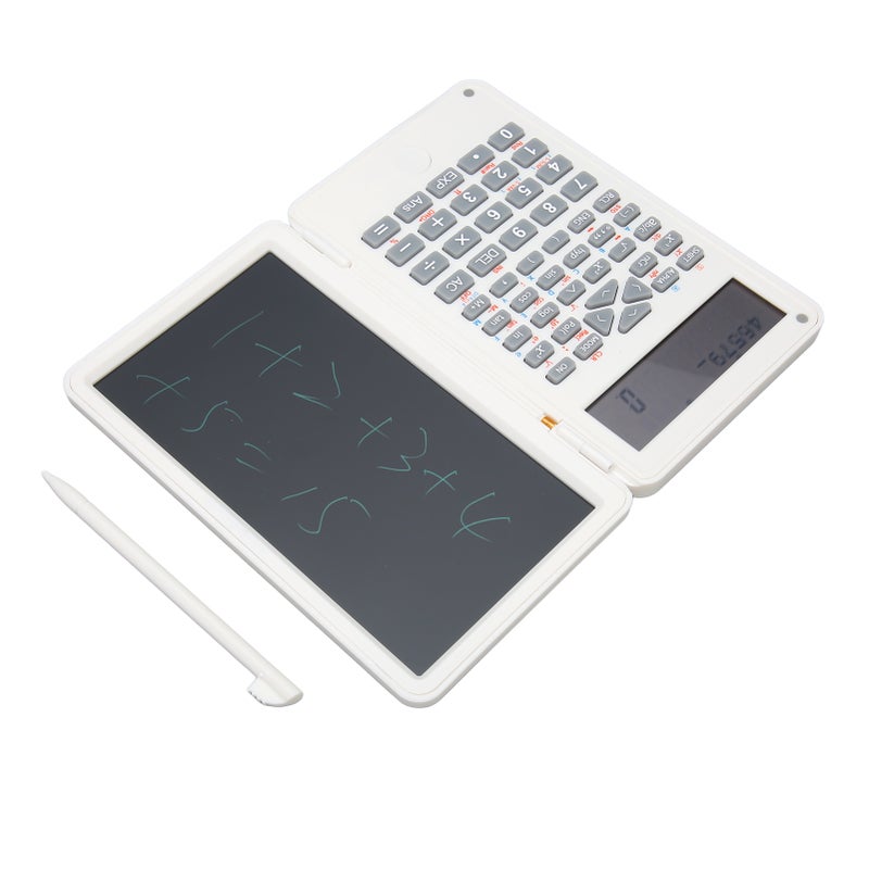 Calculator with Notepad Portable 10 Digits LCD Display Scientific Calculator for School Office Meetings and Family White - Image 2