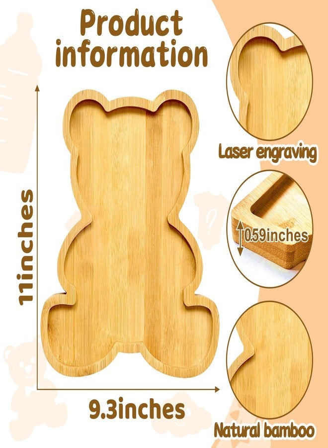 Barri Design Charcuterie Board Platter Bear Baby Shower Food Trays Wooden Trays Wood Baby Charcuterie Board Tray Large Serving Tray Fillable Box for Food Snack Fruit Birthday Party Decorative Platter - Image 2