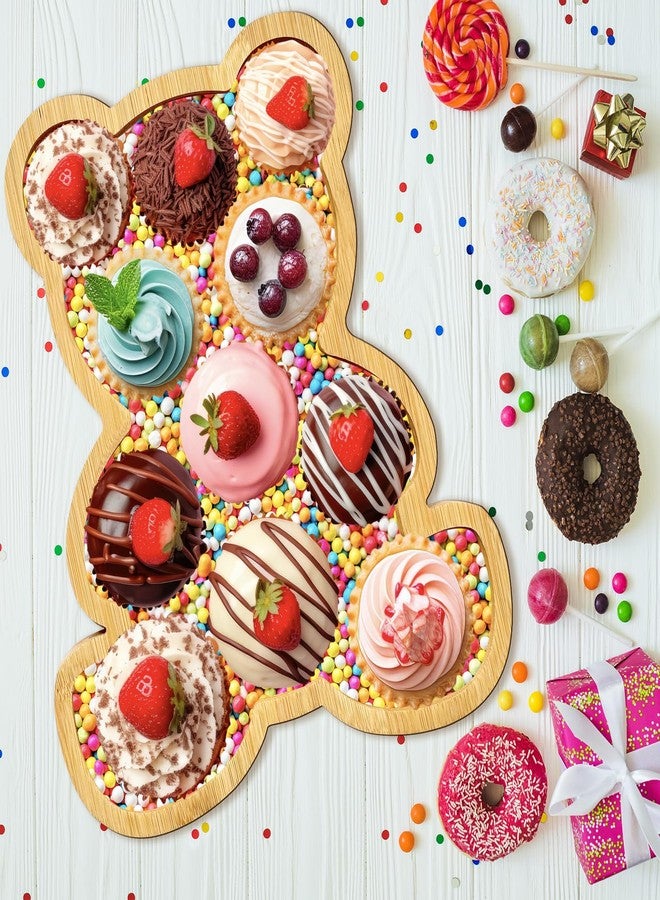 Barri Design Charcuterie Board Platter Bear Baby Shower Food Trays Wooden Trays Wood Baby Charcuterie Board Tray Large Serving Tray Fillable Box for Food Snack Fruit Birthday Party Decorative Platter - Image 3