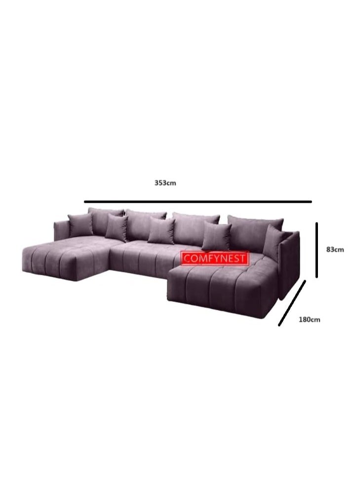 Comfynest U-Shape Sectional Sofa Modern Living Room Elegance Spacious Comfort and Stylish Design  - Image 2