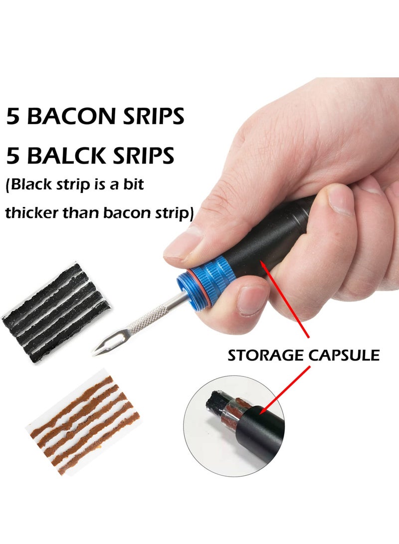 Excefore Tubeless Bike Tire Tool, Stash Tubeless Flat Tire Repair Kit Bike Tool Kit, Easy Handlebar Storage, Complete Bike Tire Plug Kit, Repair Kit and Sealant Injector Syringe Set with Valve Removal Tool Kit - Image 2